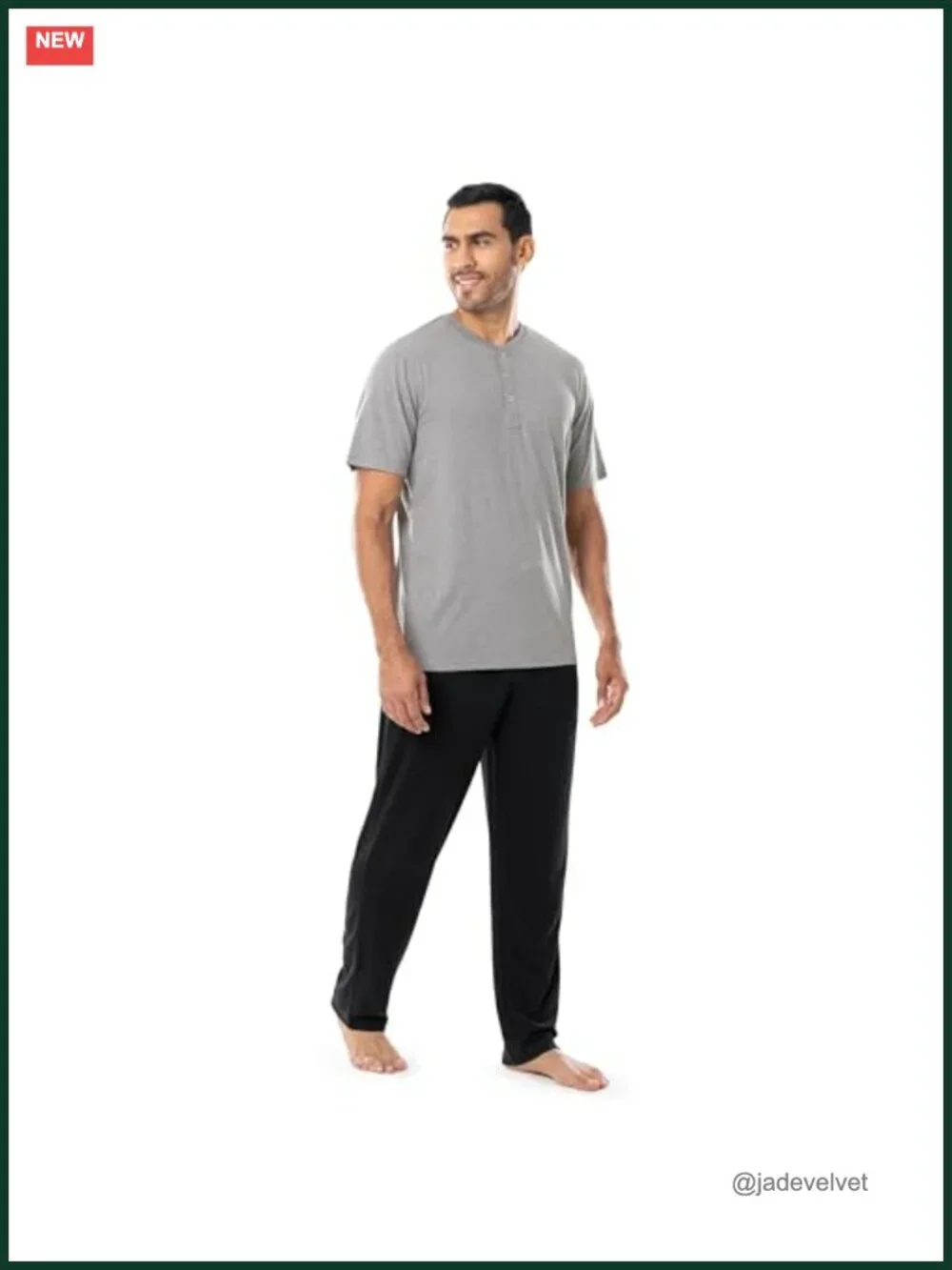 Men's 2-Piece Jersey Knit Pajama Set - Moisture Wicking, Long Sleeve, Relaxed